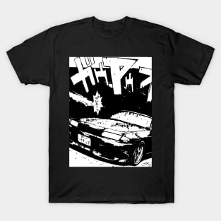 JDM Japanese Drift Racer Drifting Nissan Car Anime Manga Eurobeat Intensifies Aesthetic T-Shirt